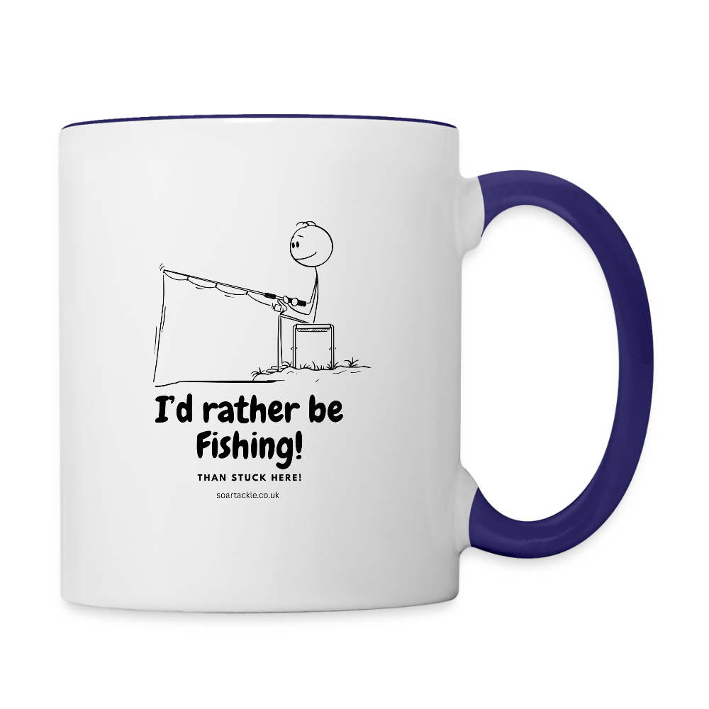 Rather be Fishing Mug - white/cobalt blue