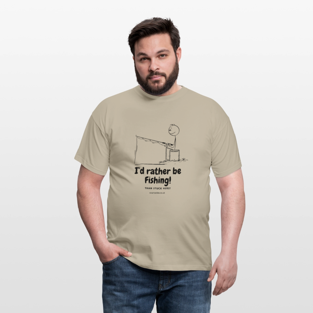 I'd Rather Be Fishing! T-Shirt - sand beige