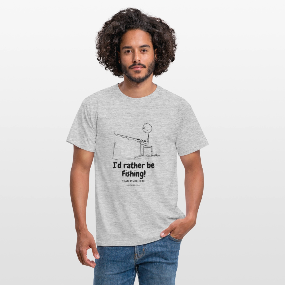 I'd Rather Be Fishing! T-Shirt - heather grey