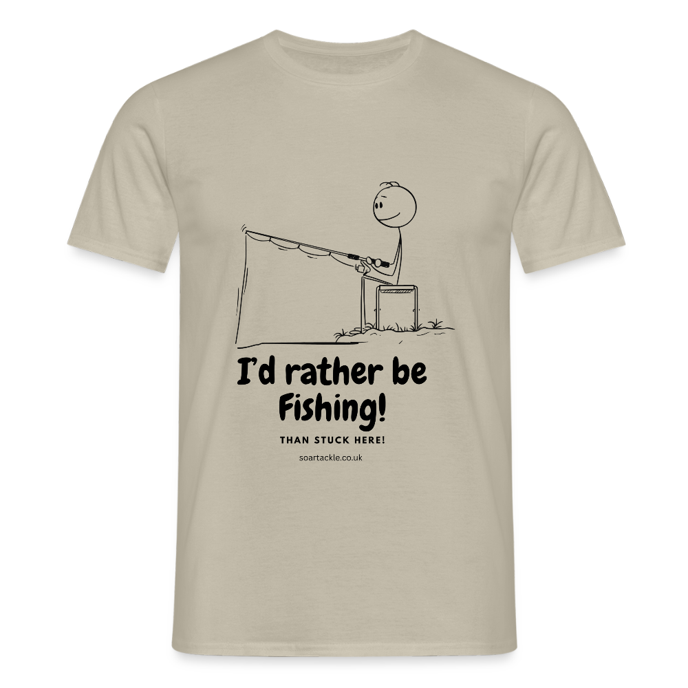 Men's Gildan I'd rather be fishing t-shirt with cartoon graphic and humorous text