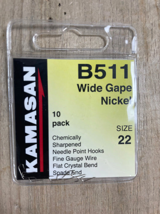 Kamasan B511 wide gape nickel hooks