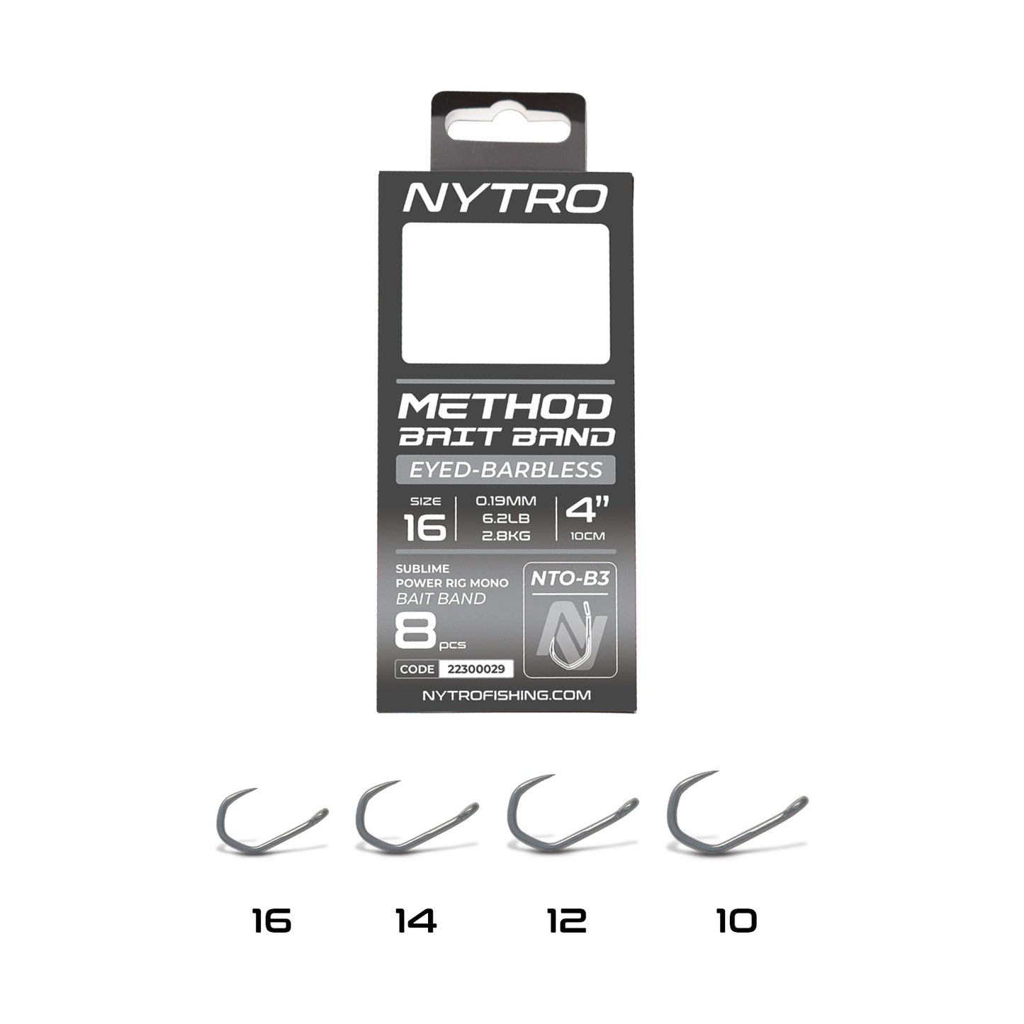 Nytro Pre Tied B3 Method Hooks with Bait Bands
