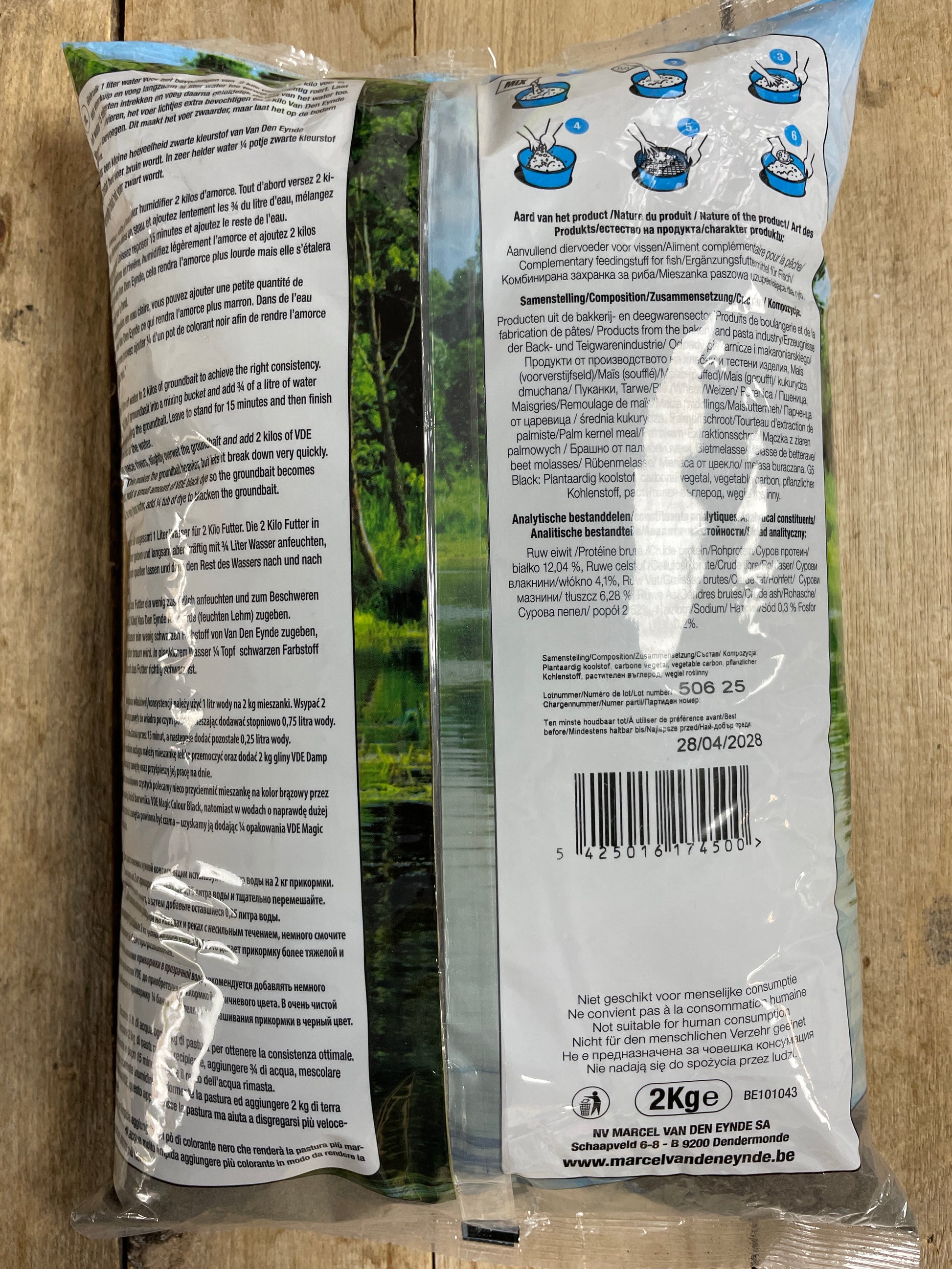 Van Den Eynde G5 ground bait 2kg packet, ideal for attracting fish in freshwater fishing