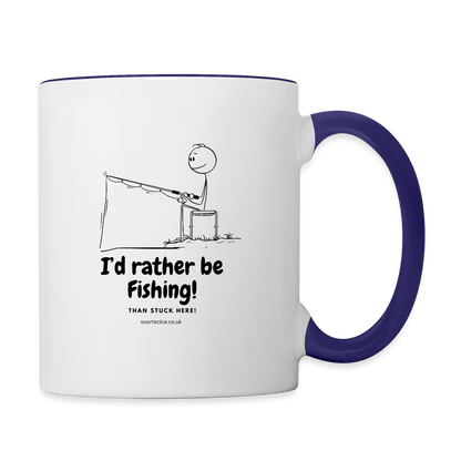 Rather be Fishing Mug - white/cobalt blue