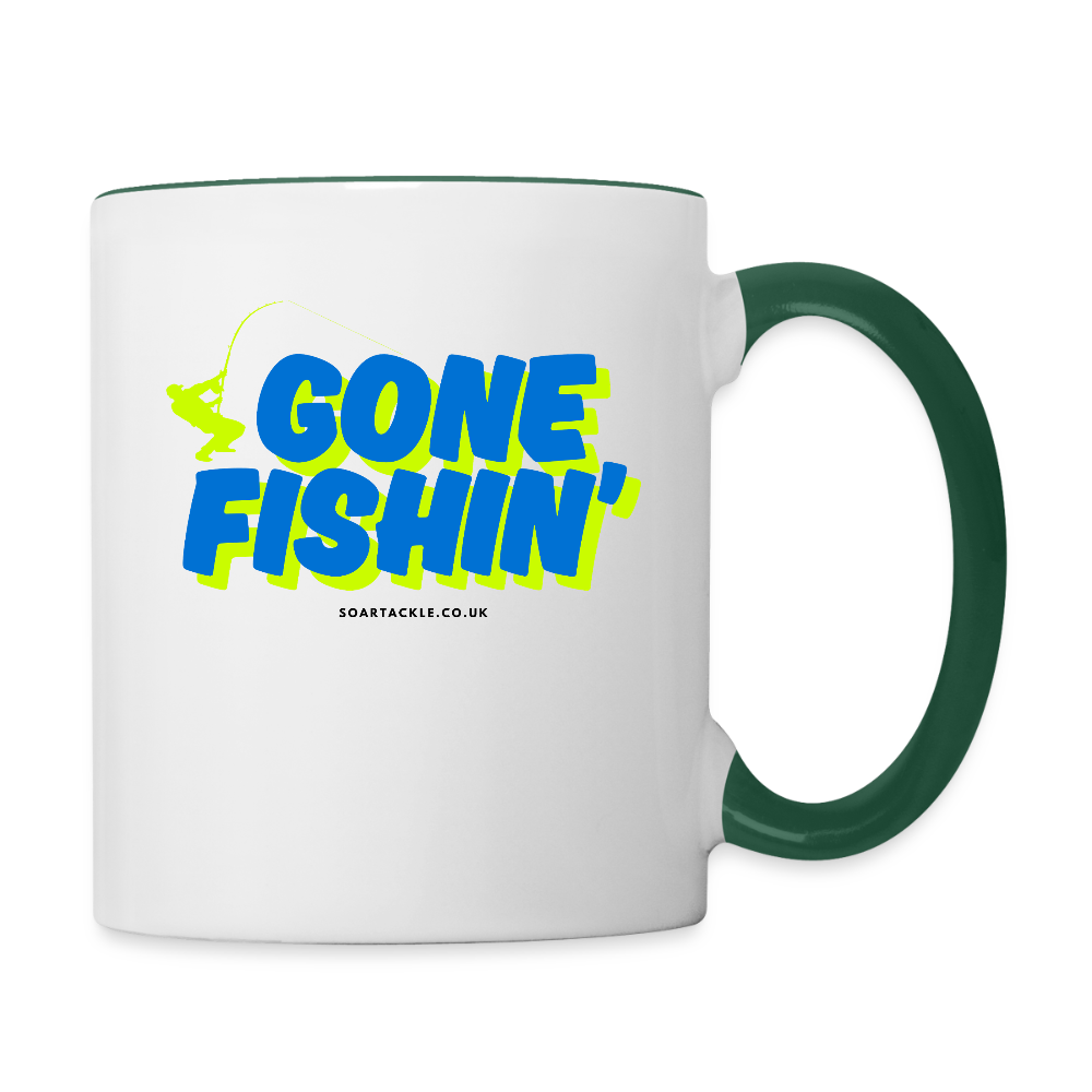 Gone Fishing Mug - white/dark green