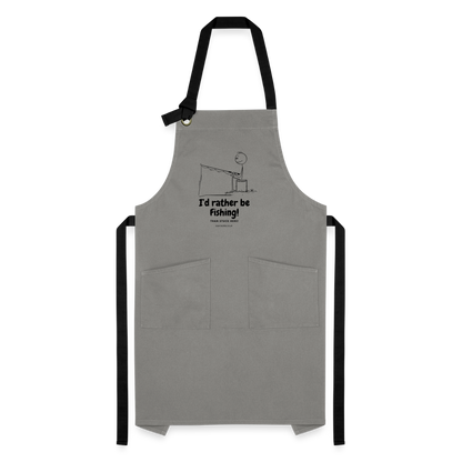I'd rather be fishing Apron! - grey/black