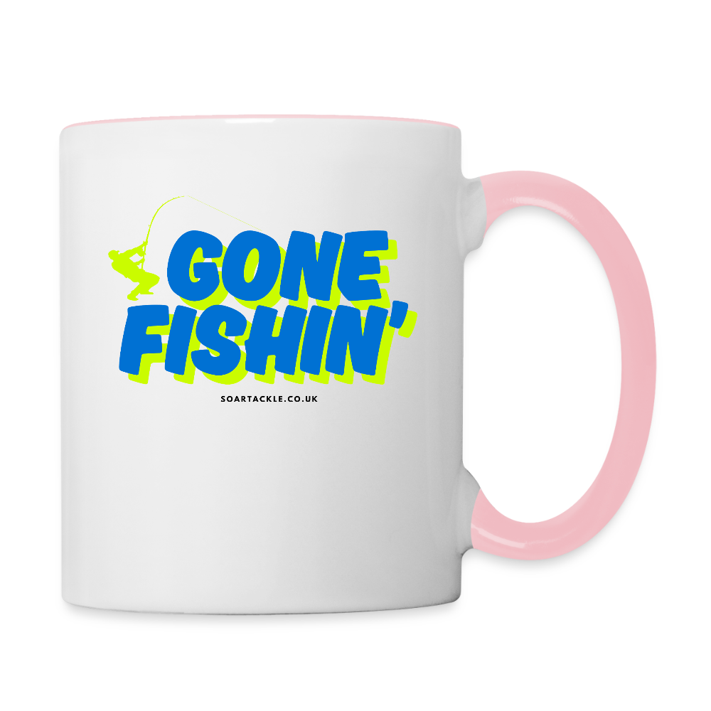 Gone Fishing Mug - white/pink