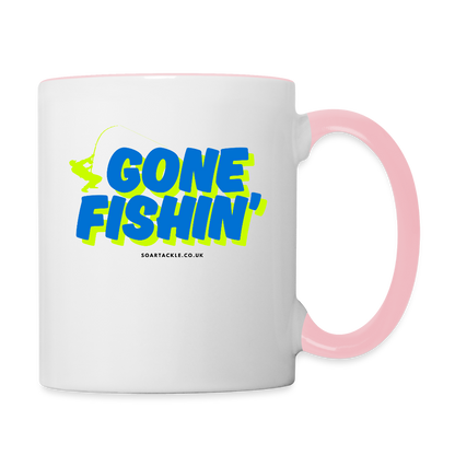 Gone Fishing Mug - white/pink