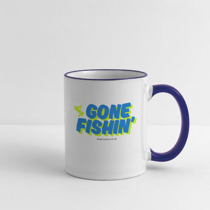 Gone Fishing Mug - white/cobalt blue