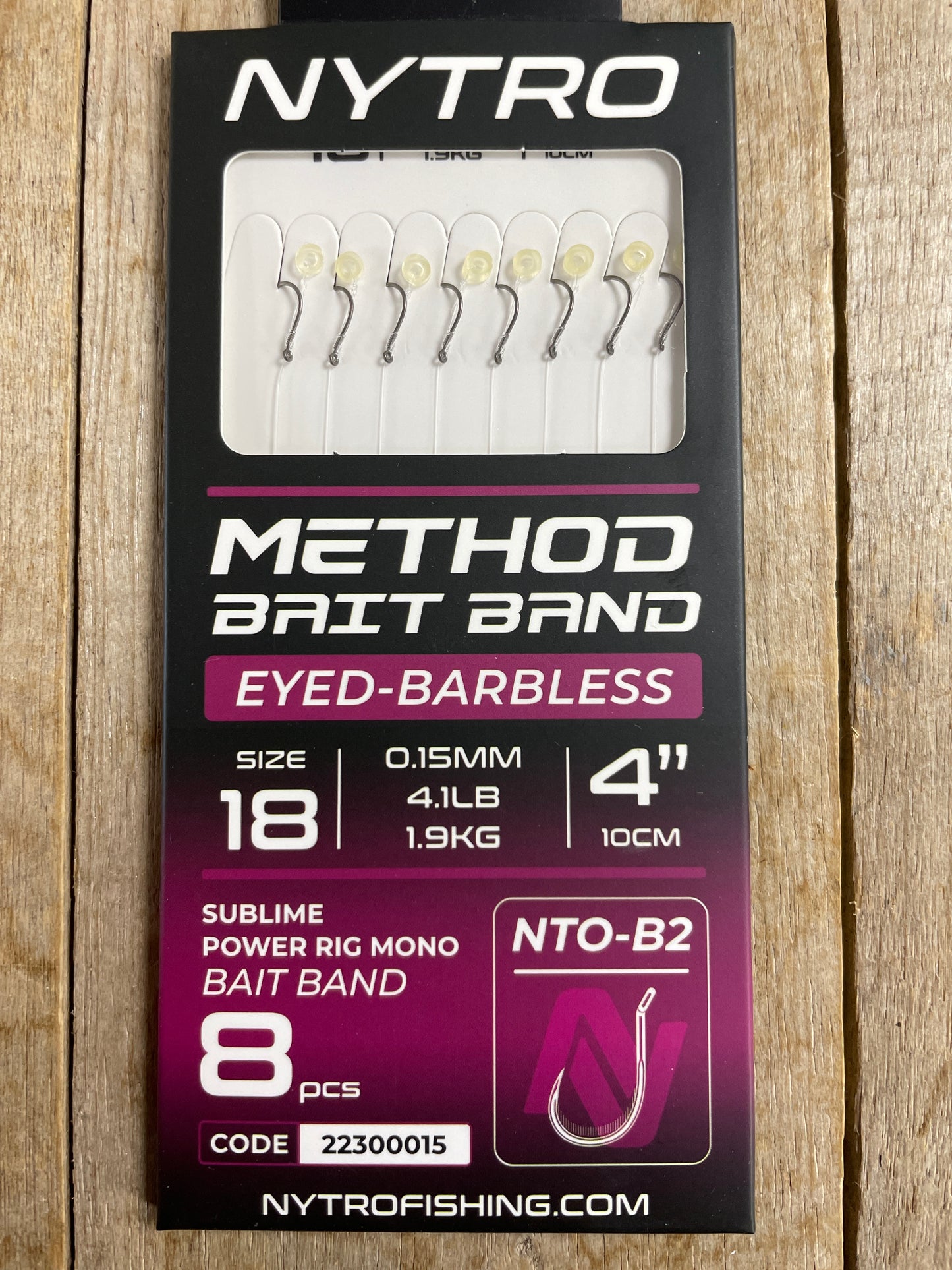 Nytro Pre Tied B2 Method Hooks with Bait Bands