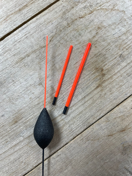 Fine bristle pole float with 1.5mm and 2.0mm hollow bristles