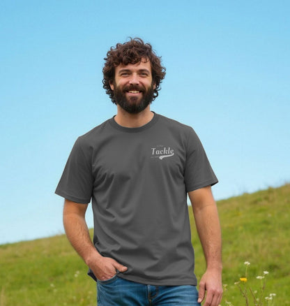 Slate grey t-shirt with 'Soar Tackle' logo 