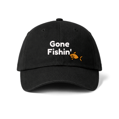 Gone Fishing baseball cap in black by Soar Tackle