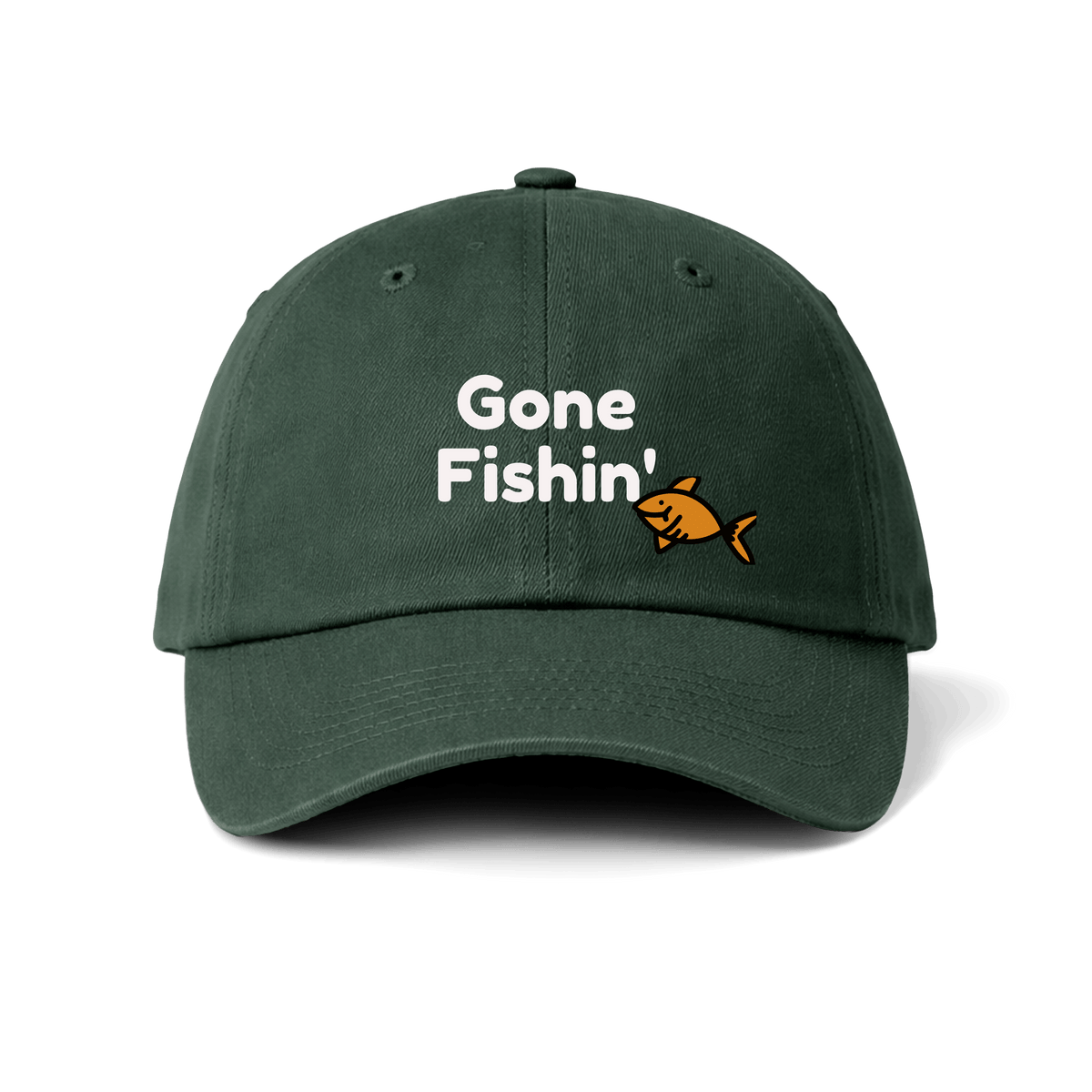 Gone Fishin Baseball cap in Ever green by Soar Tackle