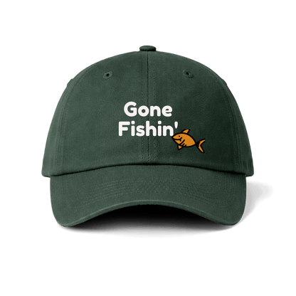 Gone Fishin Baseball cap in Ever green by Soar Tackle