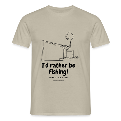 Men's Gildan I'd rather be fishing t-shirt with cartoon graphic and humorous text