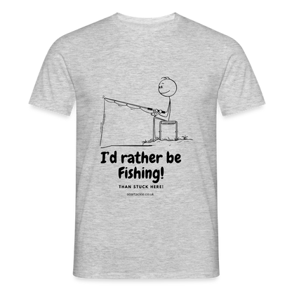 Men's Gildan I'd rather be fishing t-shirt with a humorous fishing graphic design