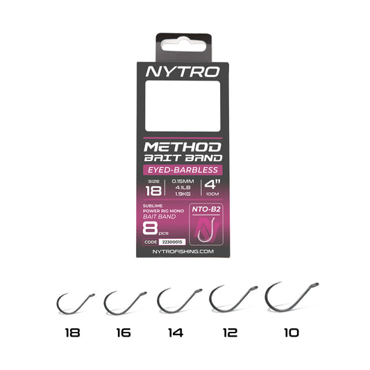 Nytro Pre Tied B2 Method Hooks with Bait Bands