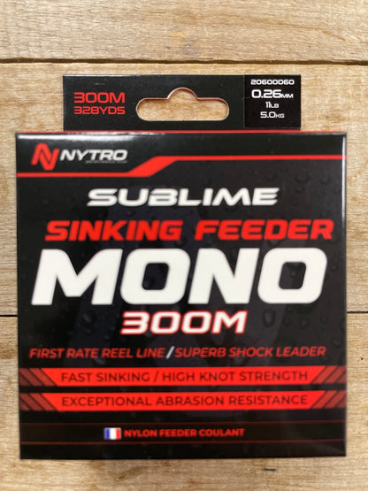 Nytro Sublime 0.26mm Sinking Feeder Mono 300m