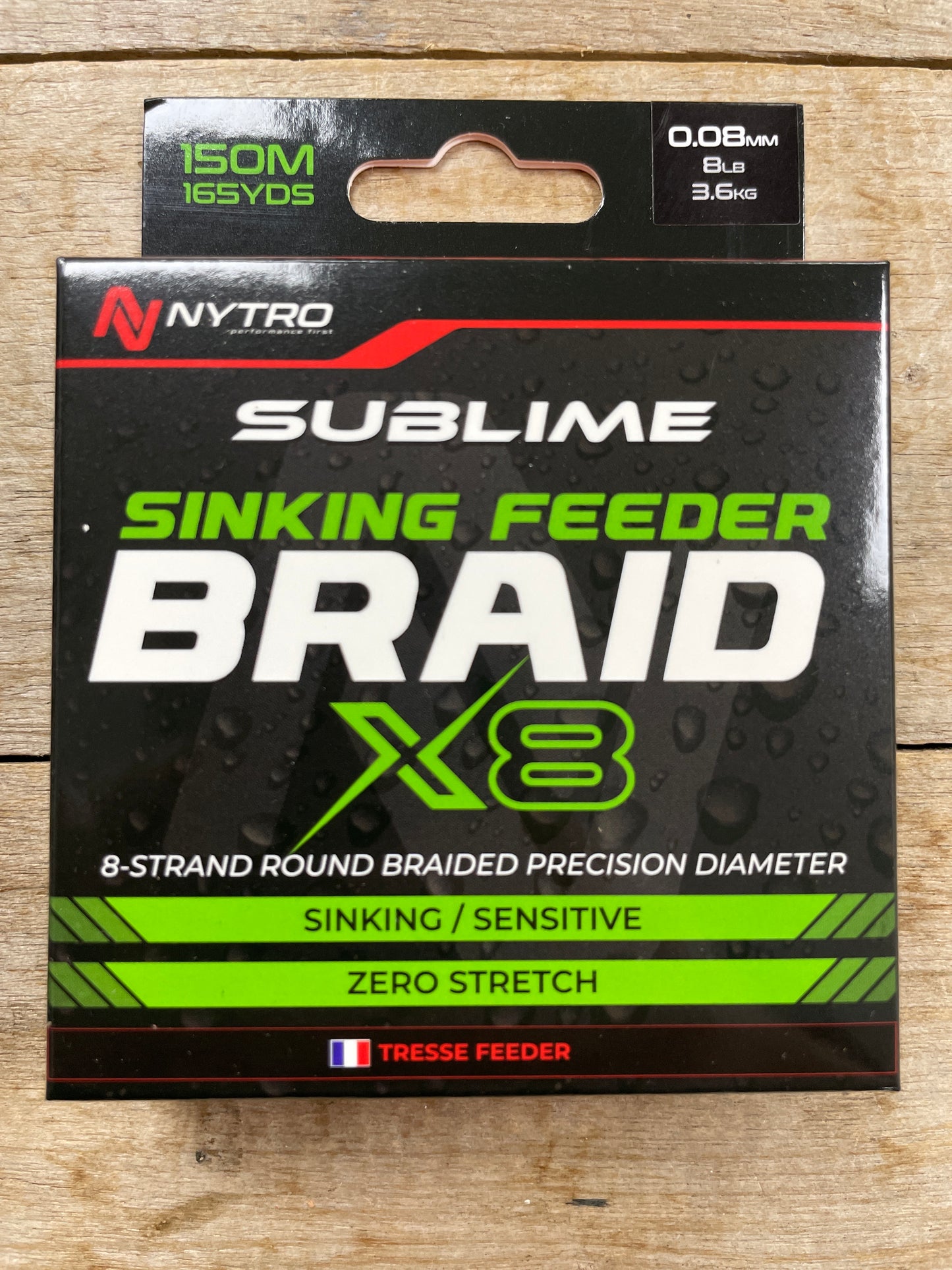 Nytro Sublime X8 Sinking Feeder Braid 0.08mm 150m