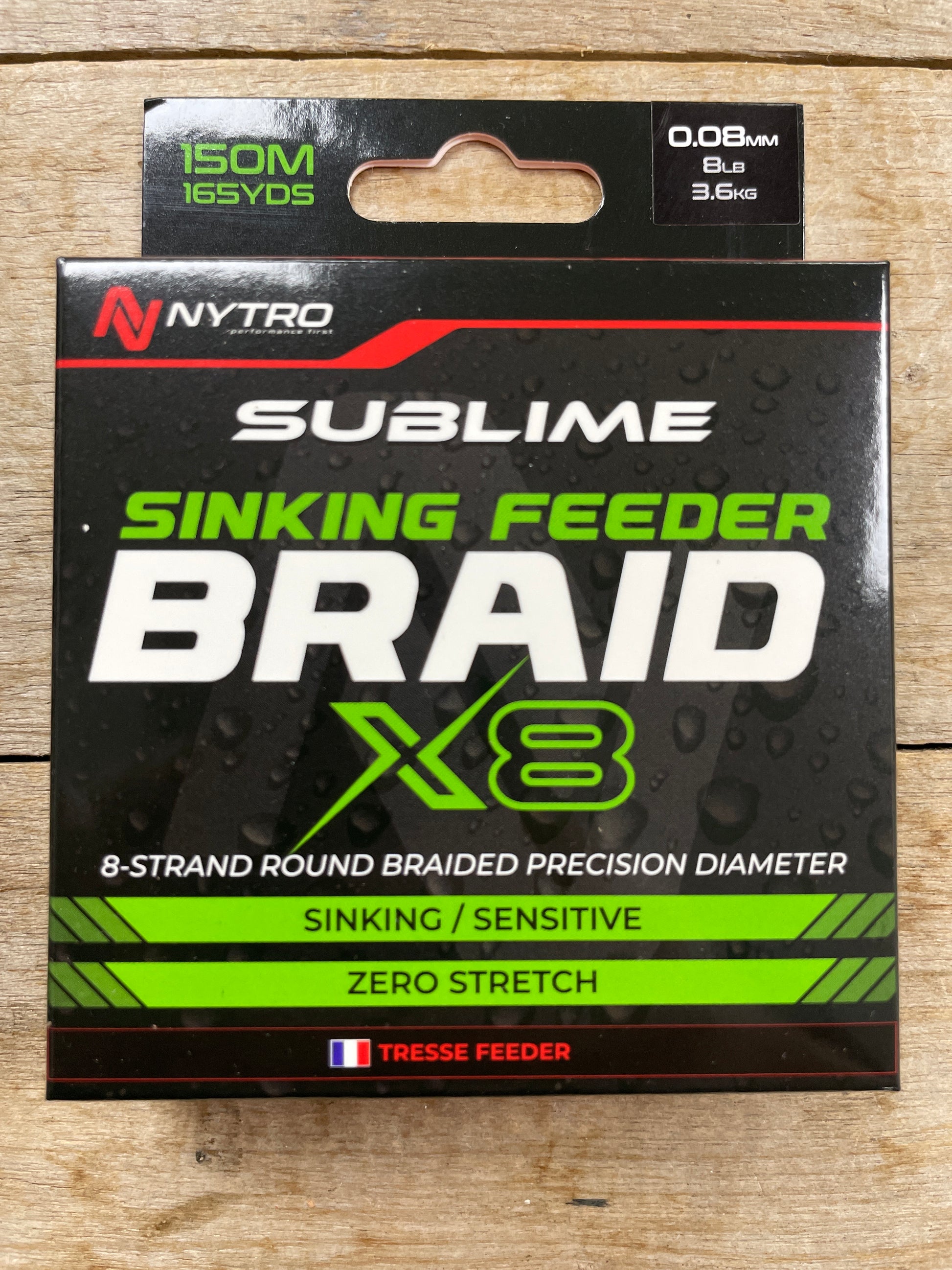 Nytro Sublime X8 Sinking Feeder Braid 0.08mm 150m