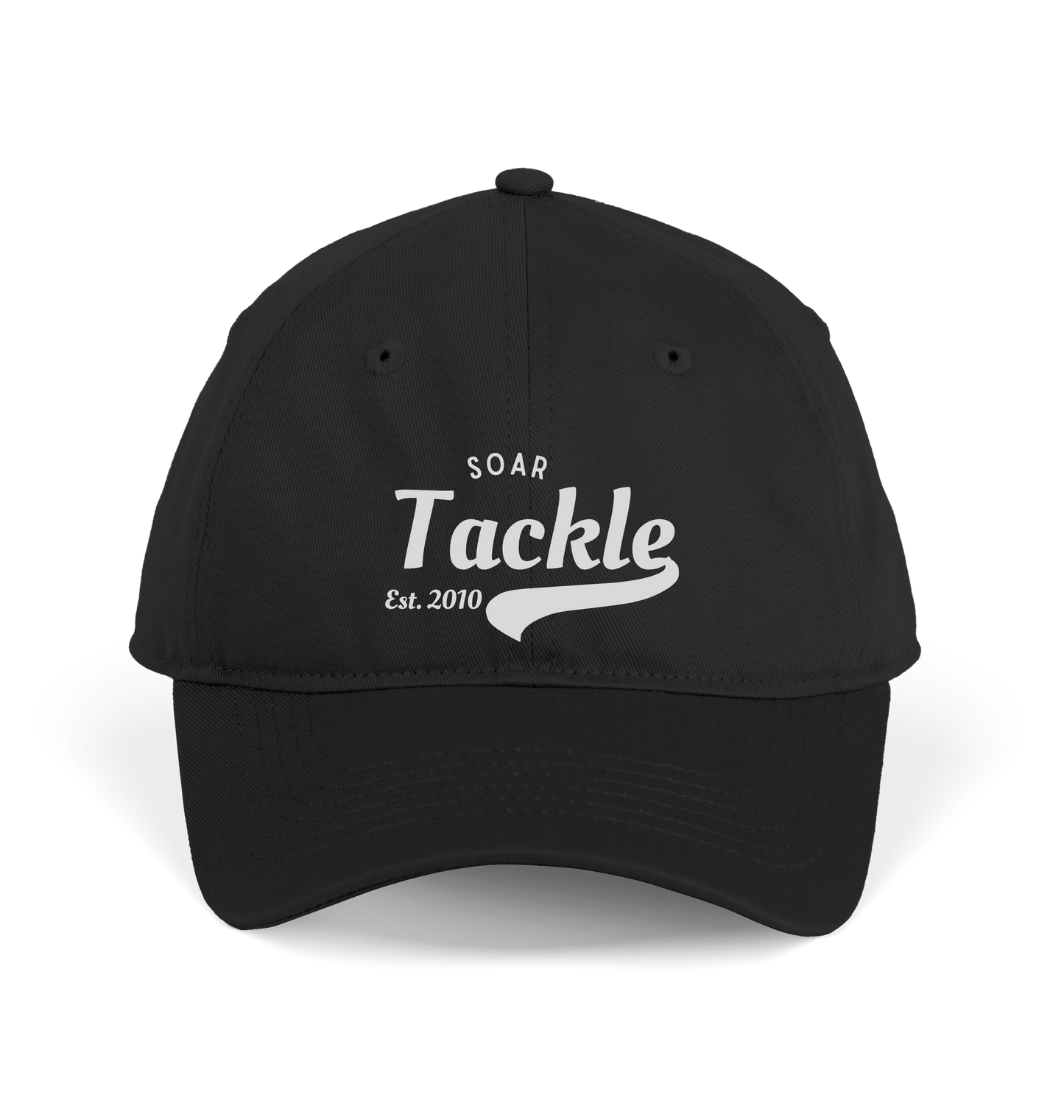 Soar Tackle Black Cap Front with retro style logo