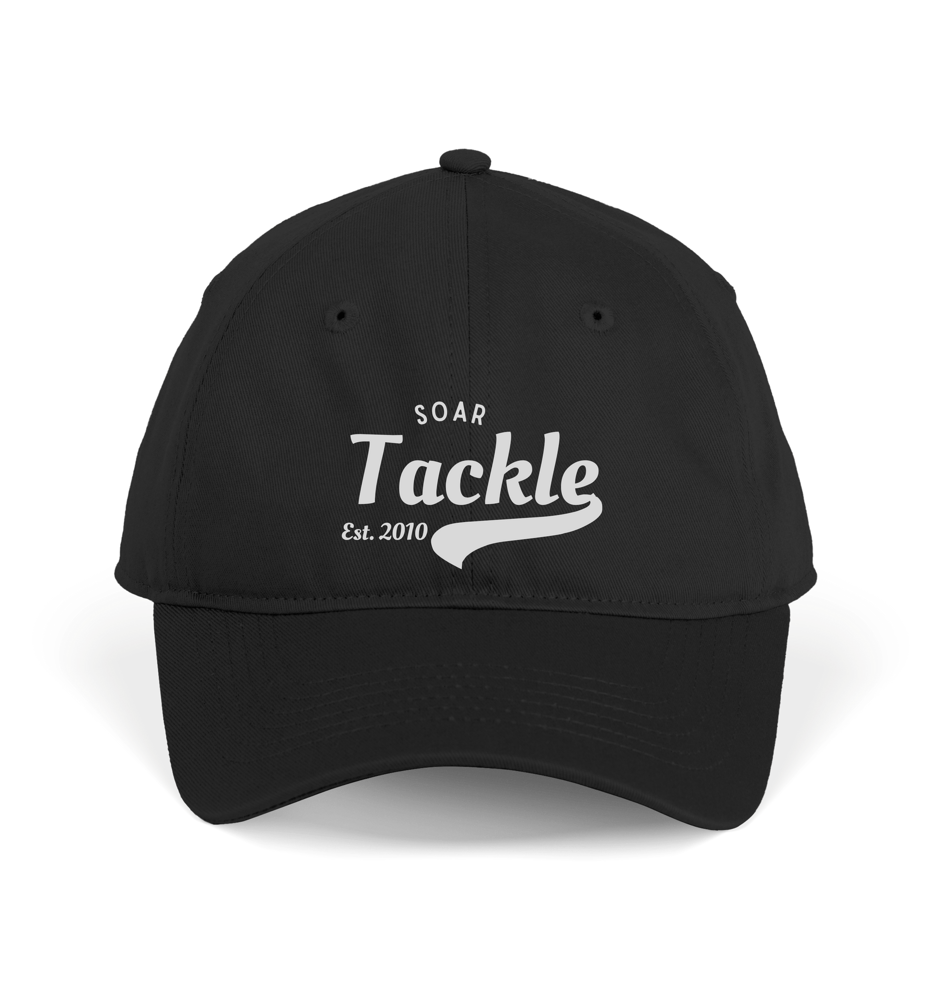 Soar Tackle Black Cap Front with retro style logo