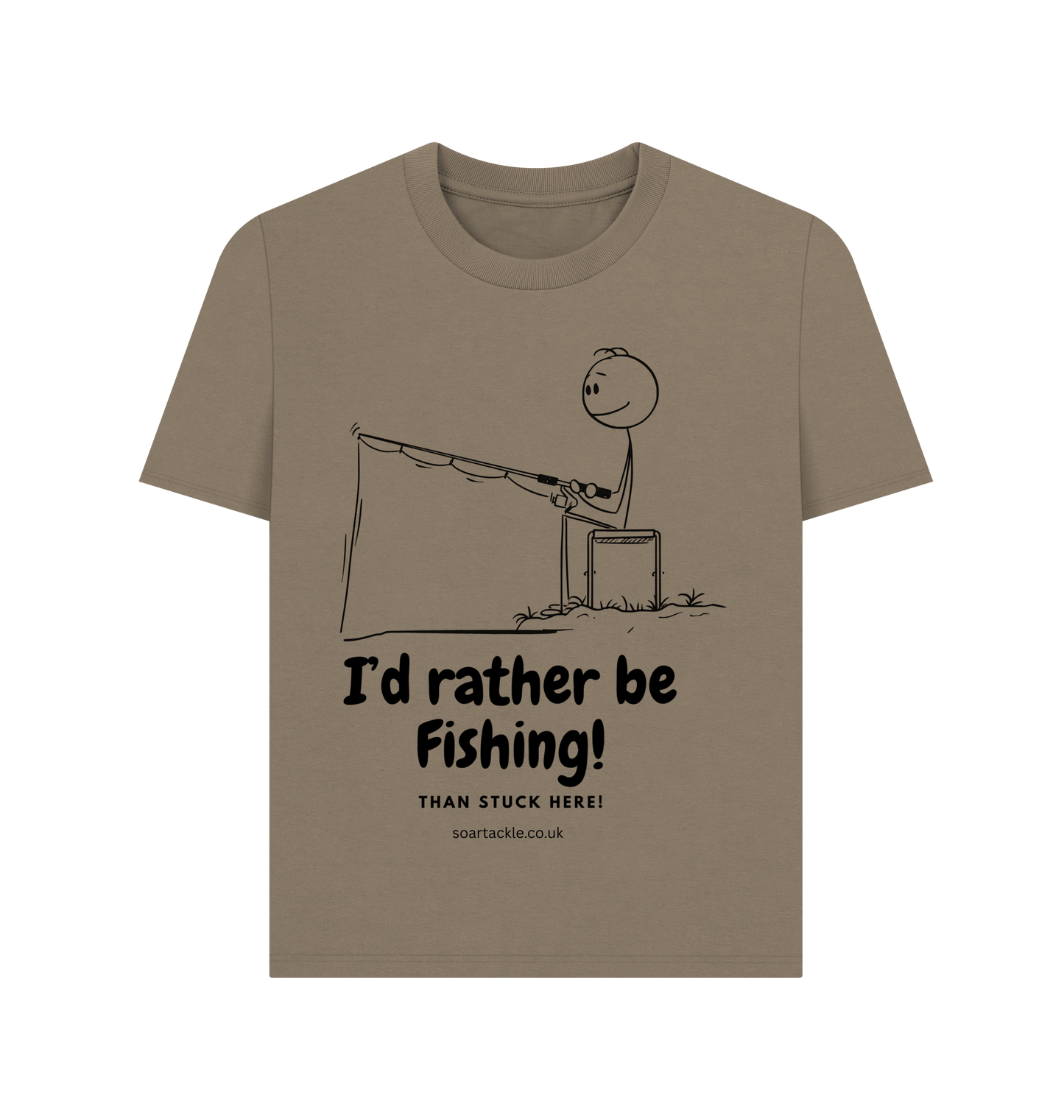 Ladies Rather be fishing Printed T-shirt willow colour Soar Tackle