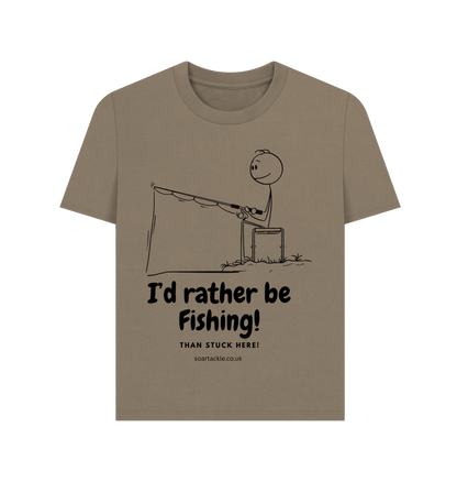 Ladies Rather be fishing Printed T-shirt willow colour Soar Tackle