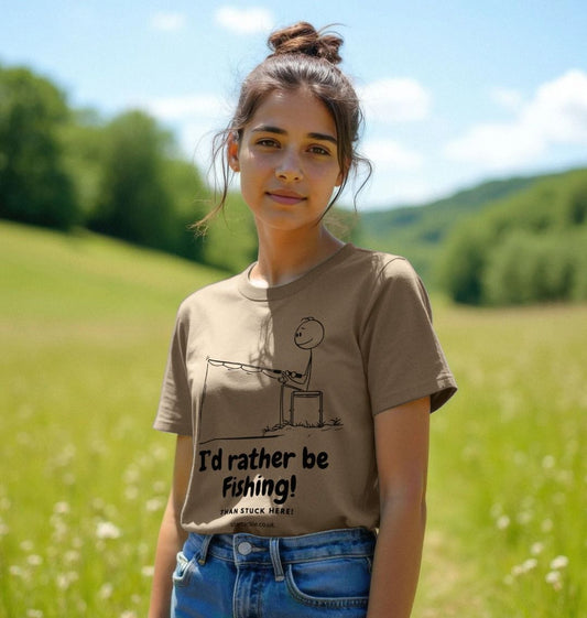 Soar Tackle Ladies Id rather be fishing T-Shirt in Willow colour