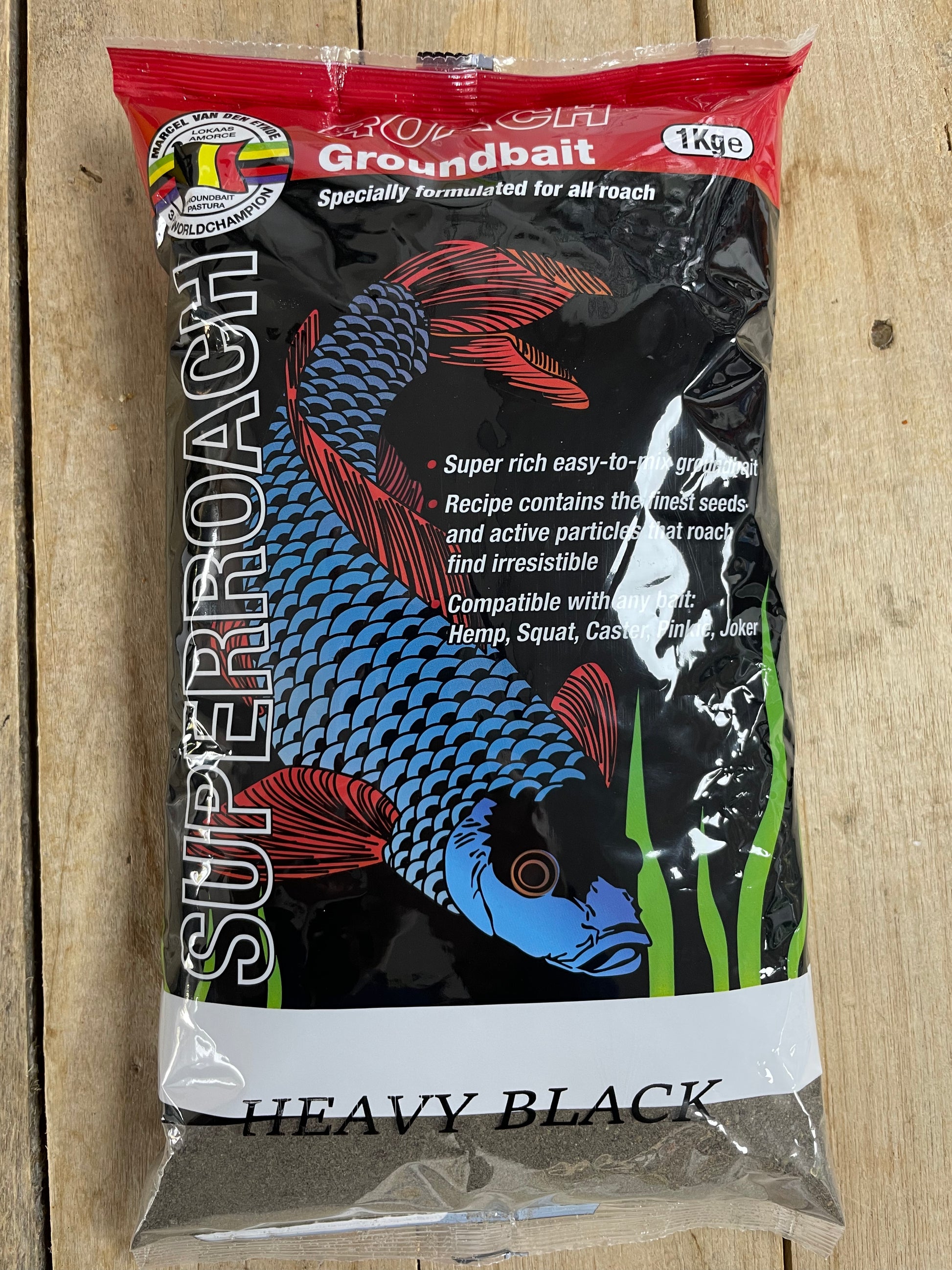 Marcel Van Den Eynde Super Roach Heavy Black Groundbait available at Soar Tackle